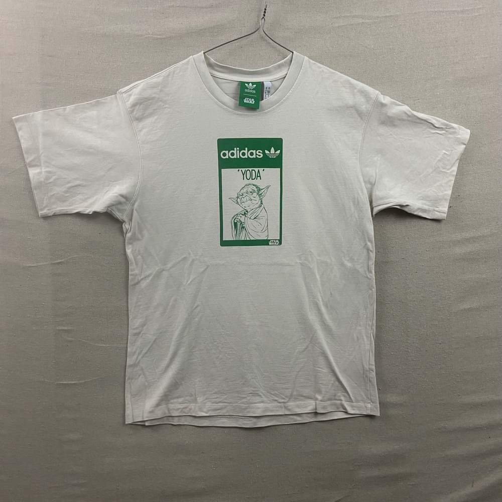 Adidas Star Wars Yoda T-Shirt Cream Green Graphic Tee It's Not Easy‎ Being Green